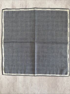Balenciaga Black and White Glen Plaid Silk Pocket Square